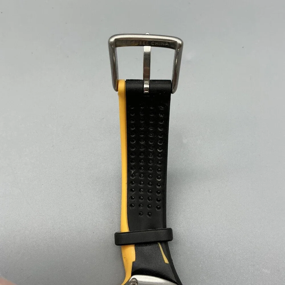 Nike Triax Fury Mens Watch 40mm Black Yellow Chronograph WR0139 New Battery
